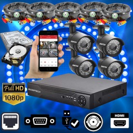 CCTV CAMERAS KIT WITH 1080P 4 CHANNELS DVR & 4 CCTV CAMERAS  WITH MOBILE MONITORING