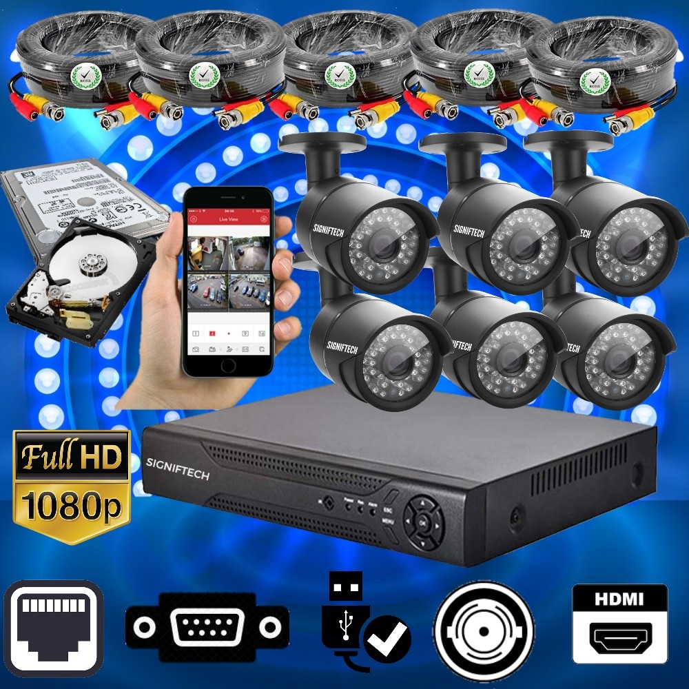 CCTV CAMERAS KIT WITH 1080P 8 CHANNELS DVR & 6 CCTV CAMERAS OUTDOOR